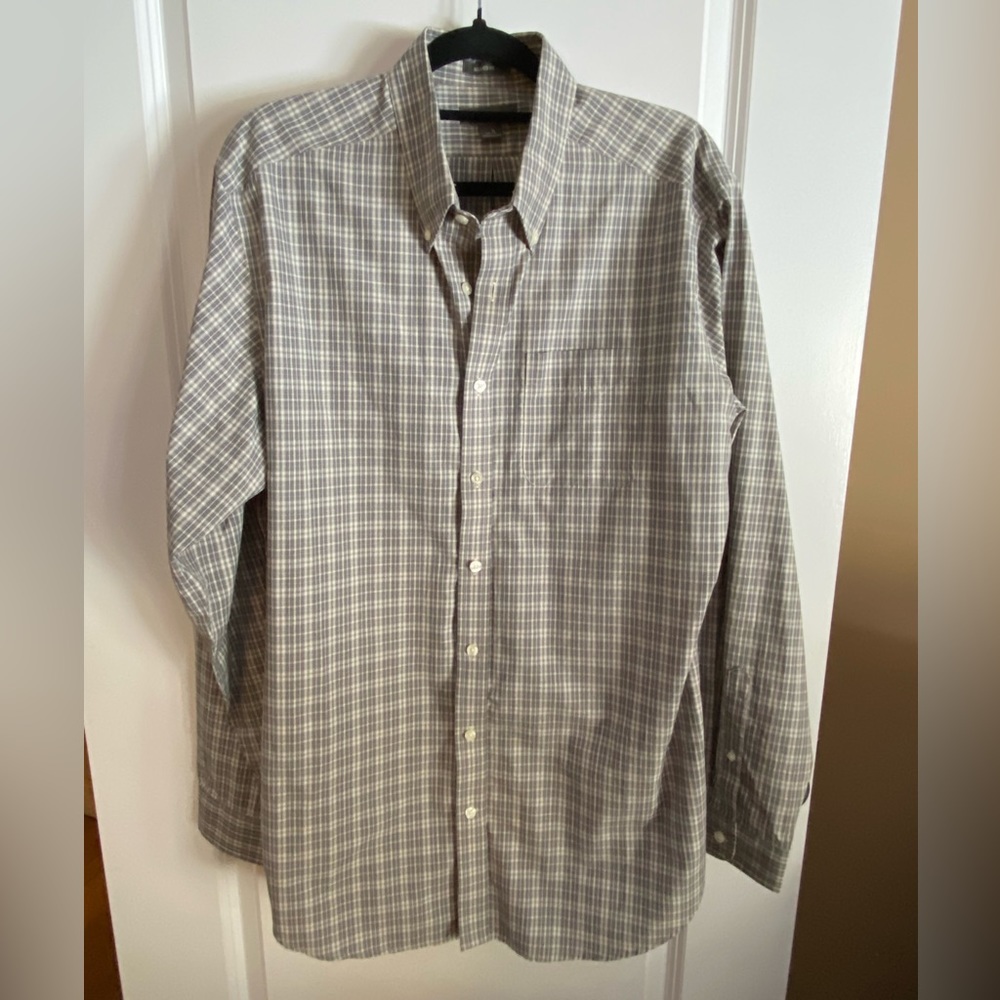 Eddie Bauer Men’s Button-Down Plaid Shirt Big and Tall Relaxed Fit Size TL